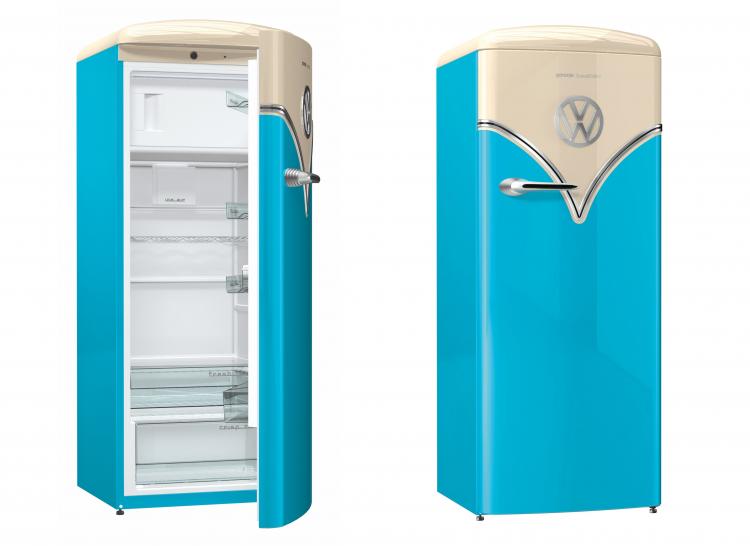 Retro VW Bus Refrigerator - Volkswagen hippy van Freestanding refrigerator - OBRB153BL