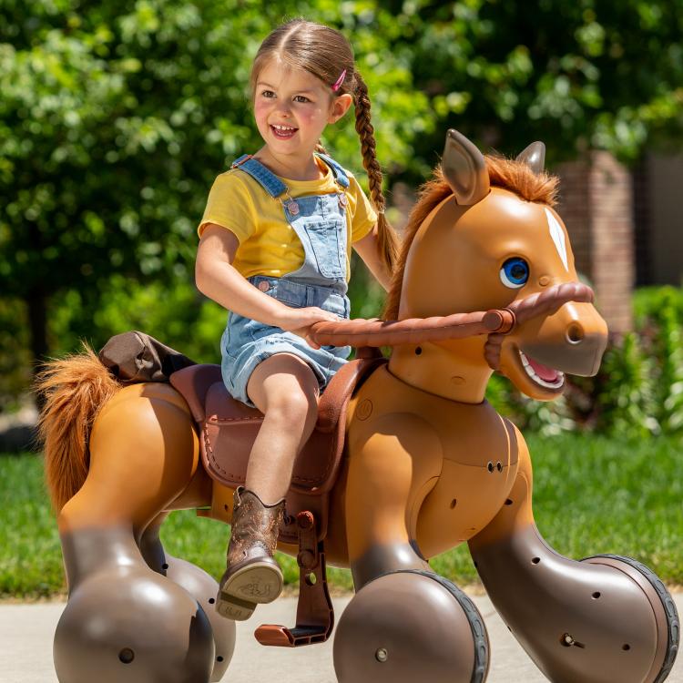 Rideamals - Interactive Pony Scooter - Ride-on Pony Scout dancing horse you can feed