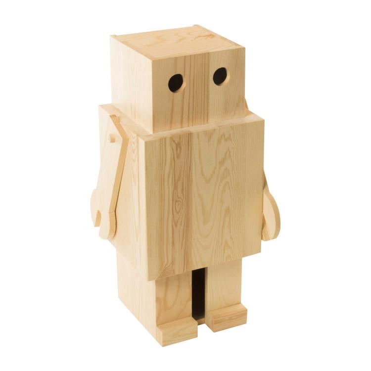 Robox Wooden Robot Wine Holder