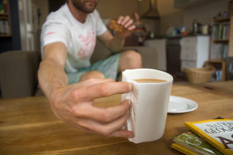 Rock Climbers Pinch Hold Coffee Mug - Rock cliff texture mug