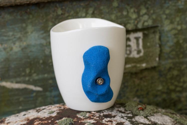 Rock Climbing Mug - Coffee Mug Made With Climbing Hold For Handle