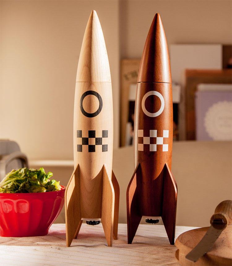 Space Ship Salt and Pepper Grinders