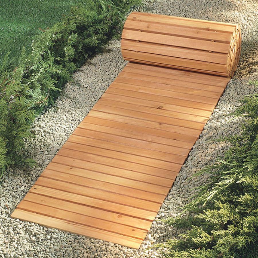 These Roll Out Wooden Walkways Set Up In Seconds For A Beautiful Backyard Path