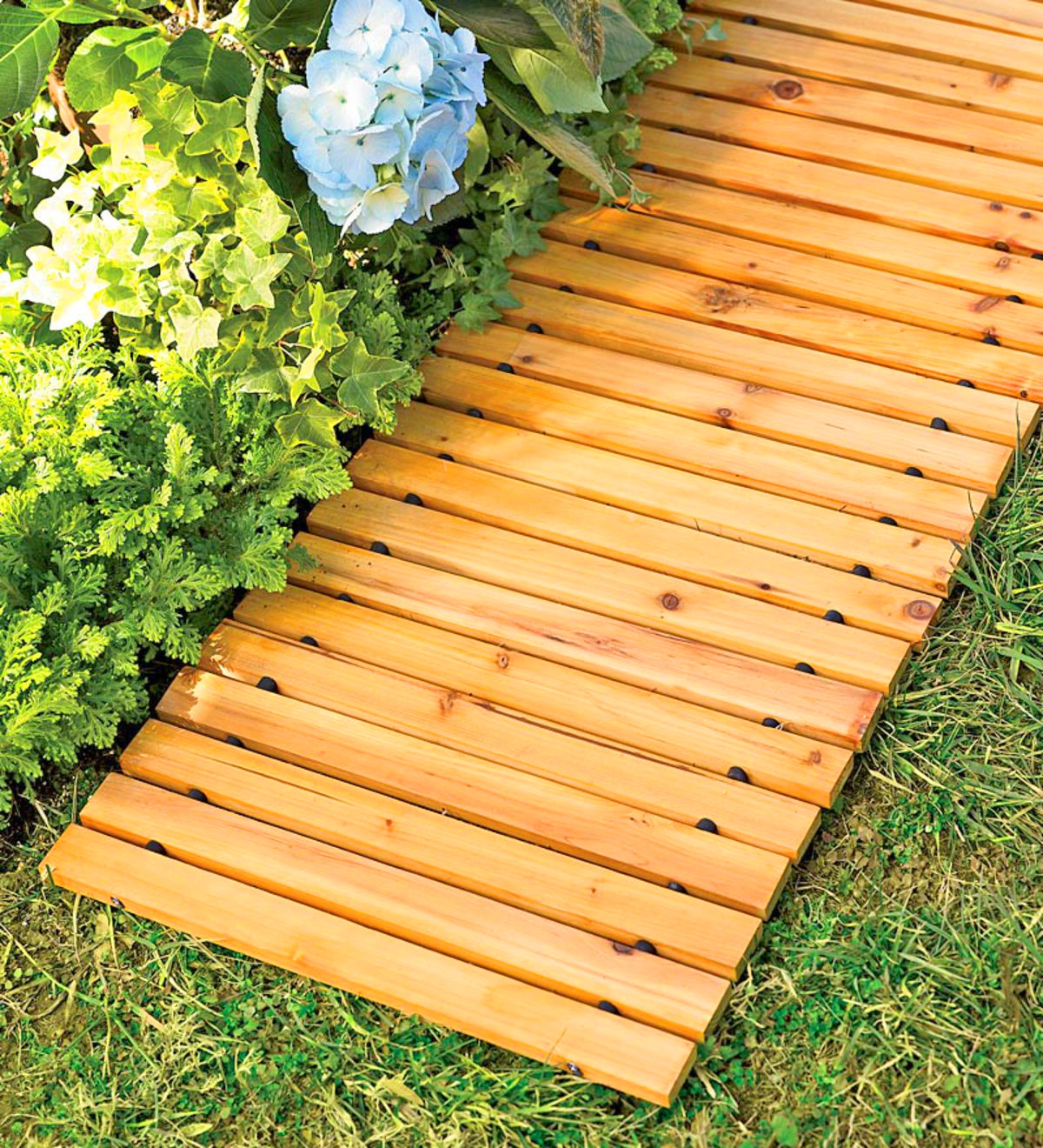 Roll-Out Wooden Walkway - Portable Roll-Out Straight Hardwood Pathway