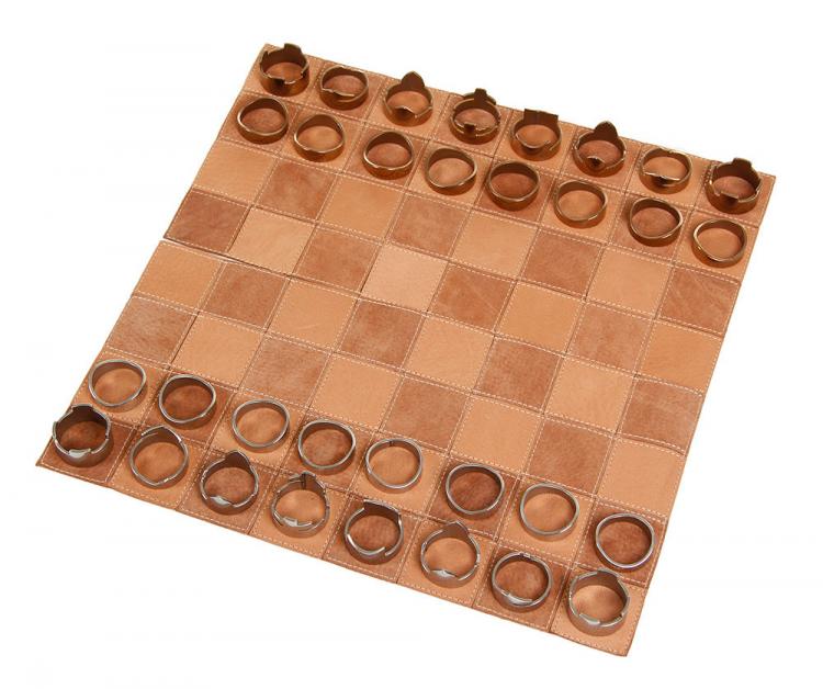 This Classy Leather Chess Set Rolls Up For Easy Transport