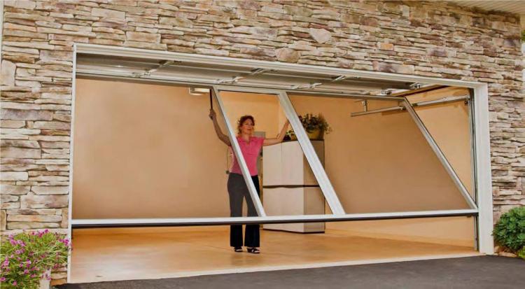This Genius Rolling Mosquito Screen Attaches Right To Your Garage Door Track