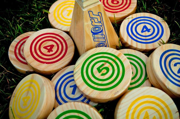 Rollors Yard Game - Rolling Wooden Discs Yard Game