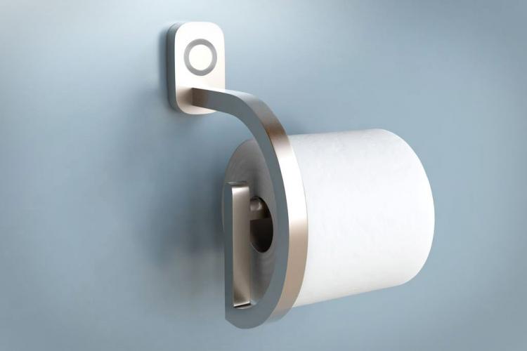 RollScout Toilet Paper Monitor - Smart toilet paper holder notifies you when running low