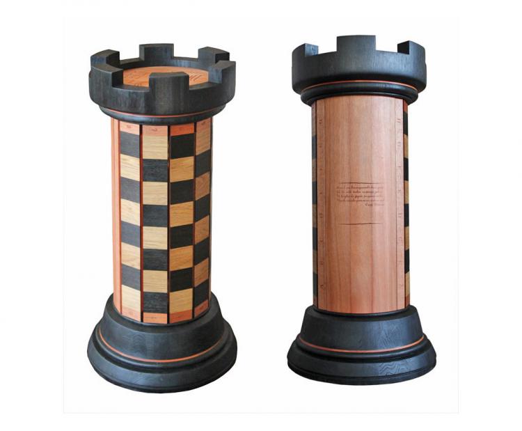 Chess Rook Wood Cardboard Cutout Standup Prop