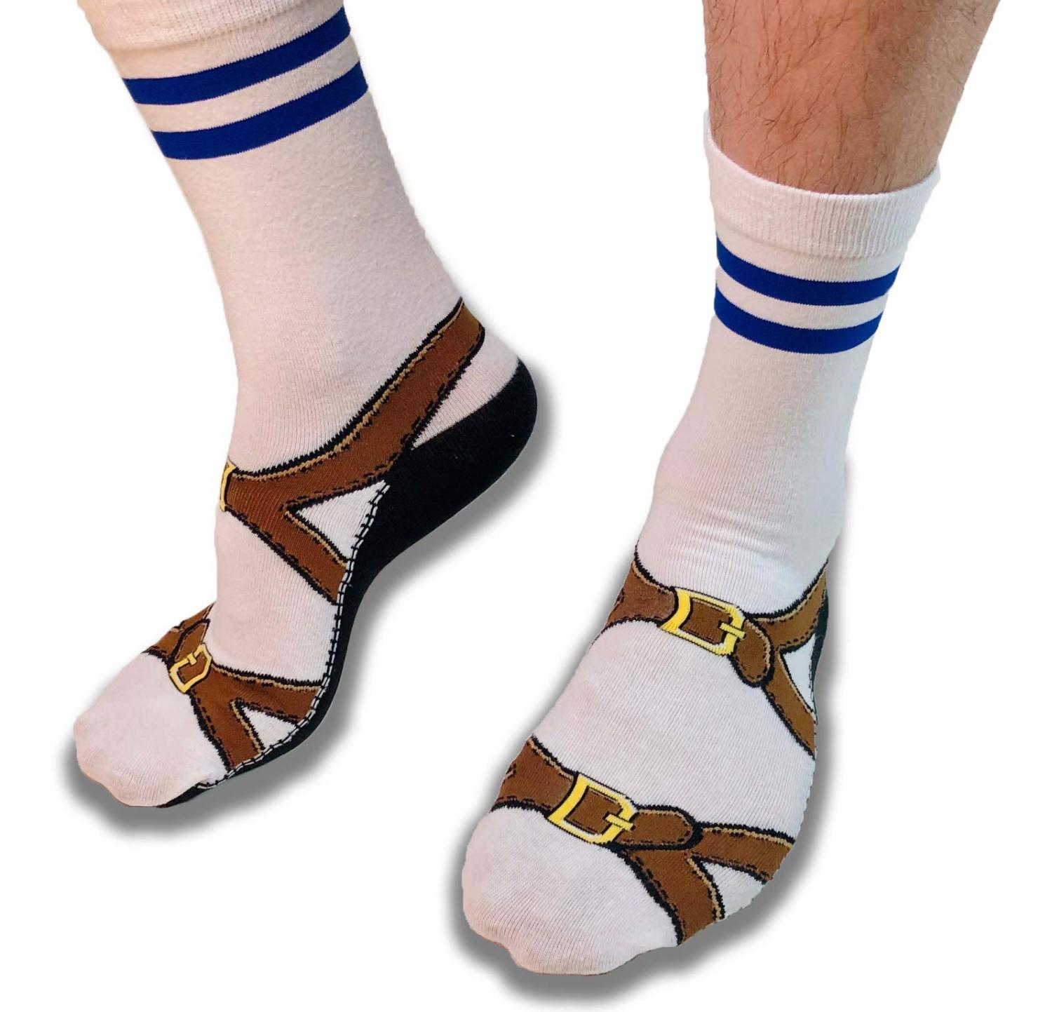 Sandal Socks Looks Like You're Wearing Sandals & Sox 75% Cotton Style #2 