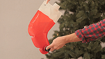 Santa's Stocking Flask and Wine Bag - Santa Flask - Stocking Liquor Bag