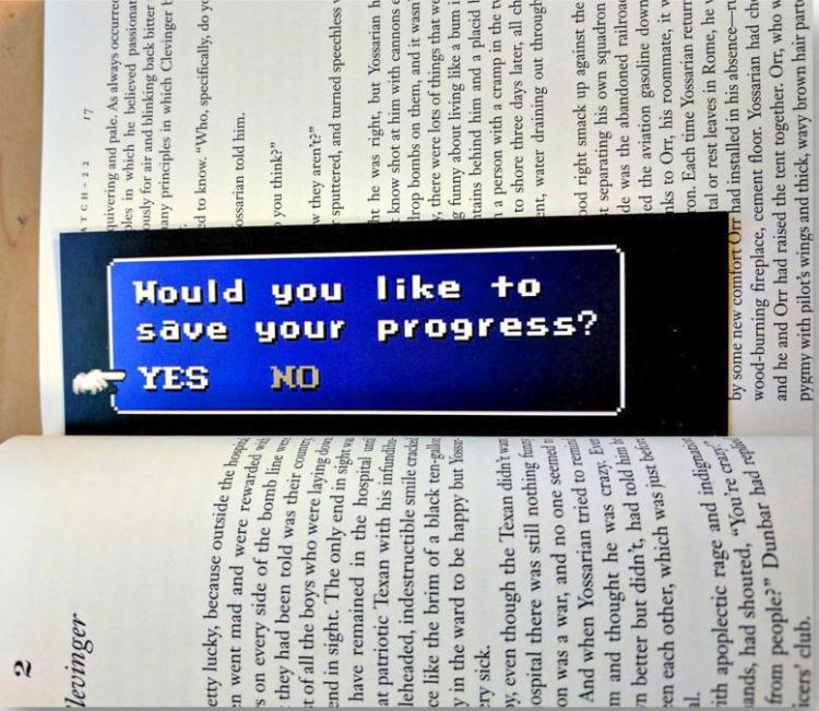 'Save Your Progress?' Geeky Video Game Bookmark - Final Fantasy video game themed bookmark