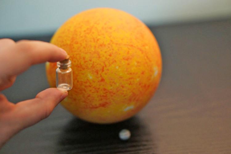 Scaled Replica Of the Sun, Jupiter, and Earth - 3D printed replica of Sun, Jupiter, and Earth