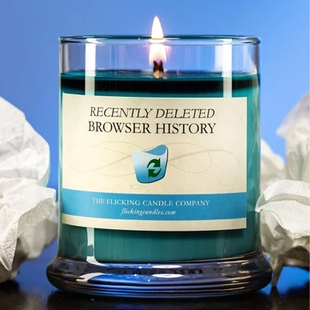 Recently Deleted Browser History Funny Scented Candle