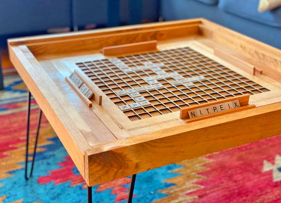 Wooden Scrabble Coffee Table