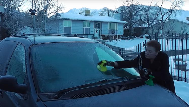 This Ingenious Cone-Shaped Ice Scraper Makes Windshield Scraping Much Easier