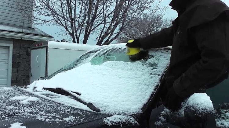 Scrape-a-Round Cone shaped windshield ice scraper and snow remover - Ice scraper doubles as funnel