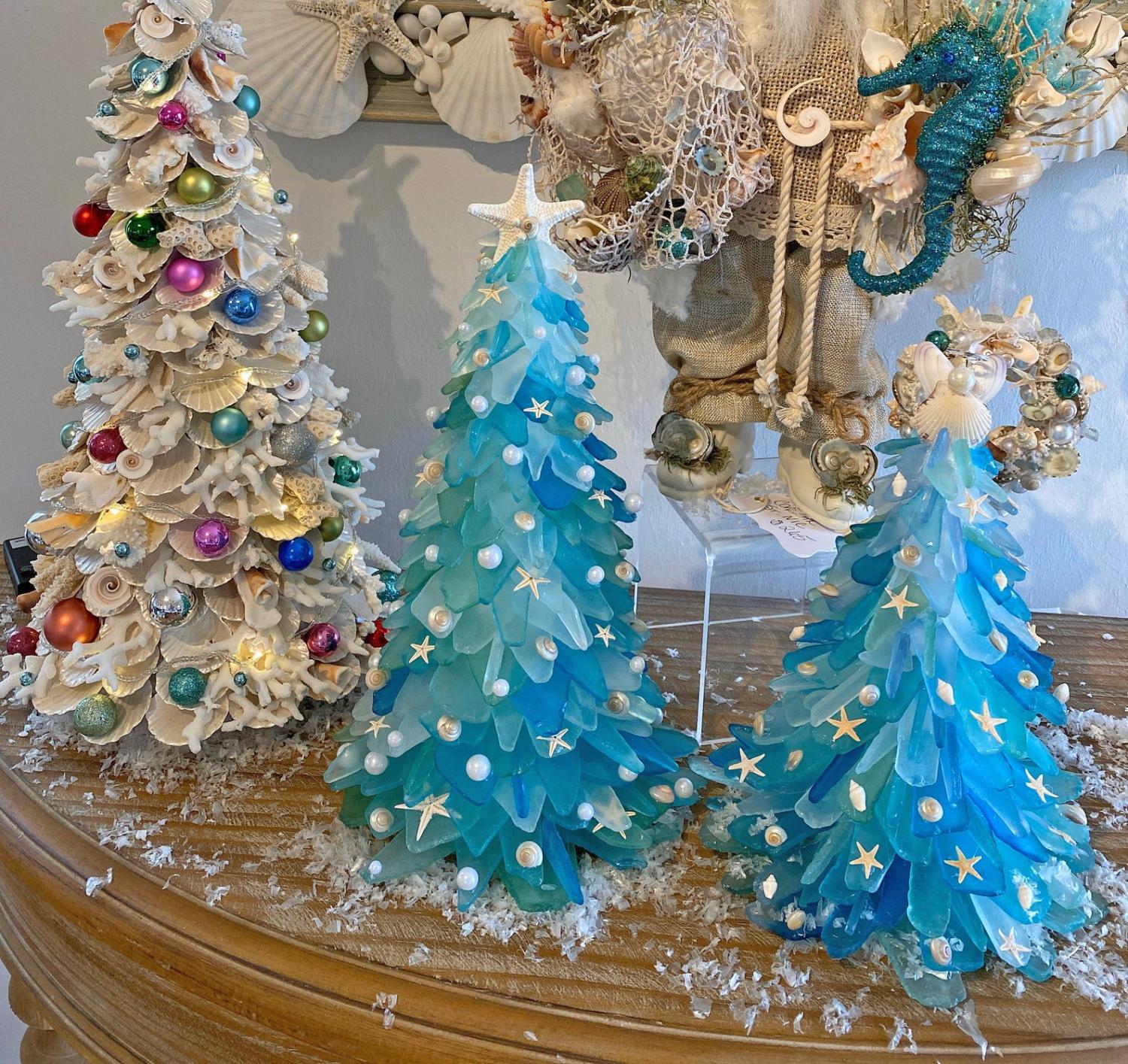 Beautiful Sea Glass Christmas Trees 