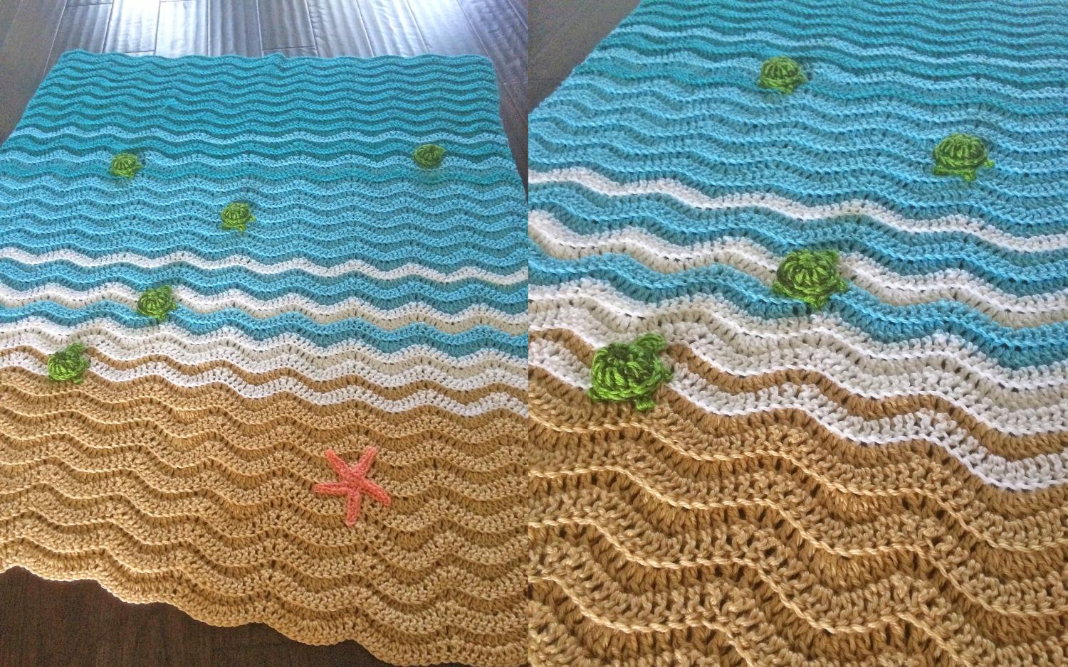 People Are Creating Crochet Sea Turtle Beach Blankets, And They Look ...