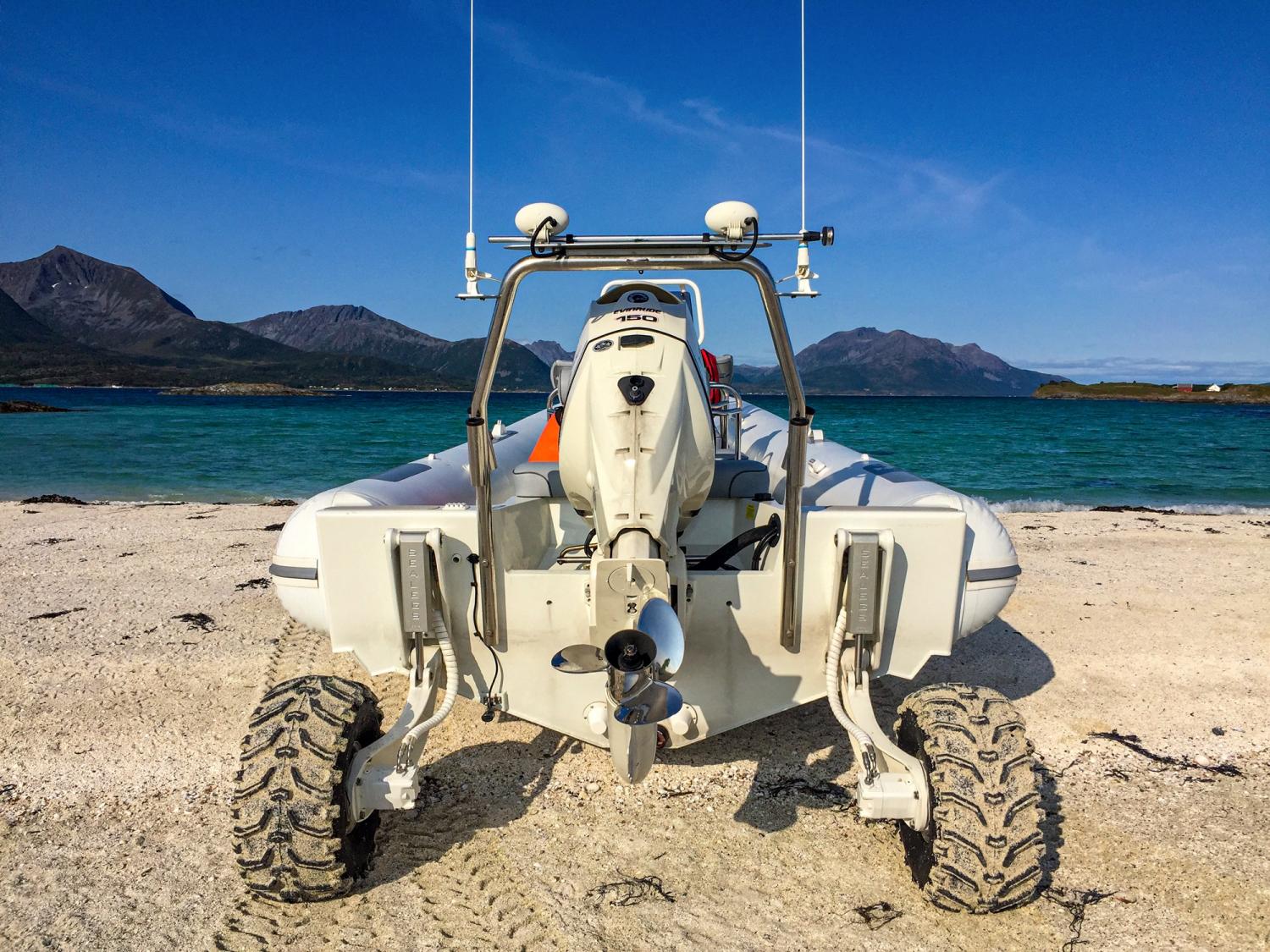 Sealegs Amphibious Boats Feature 3 Retractable Wheels To Get In and Out