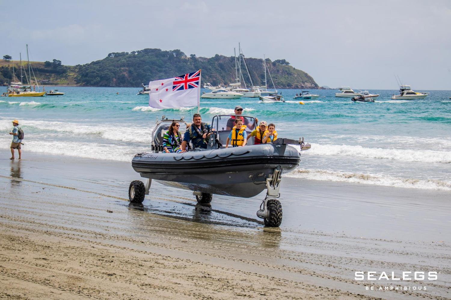 Sealegs Amphibious Boats Feature 3 Retractable Wheels To Get In and Out