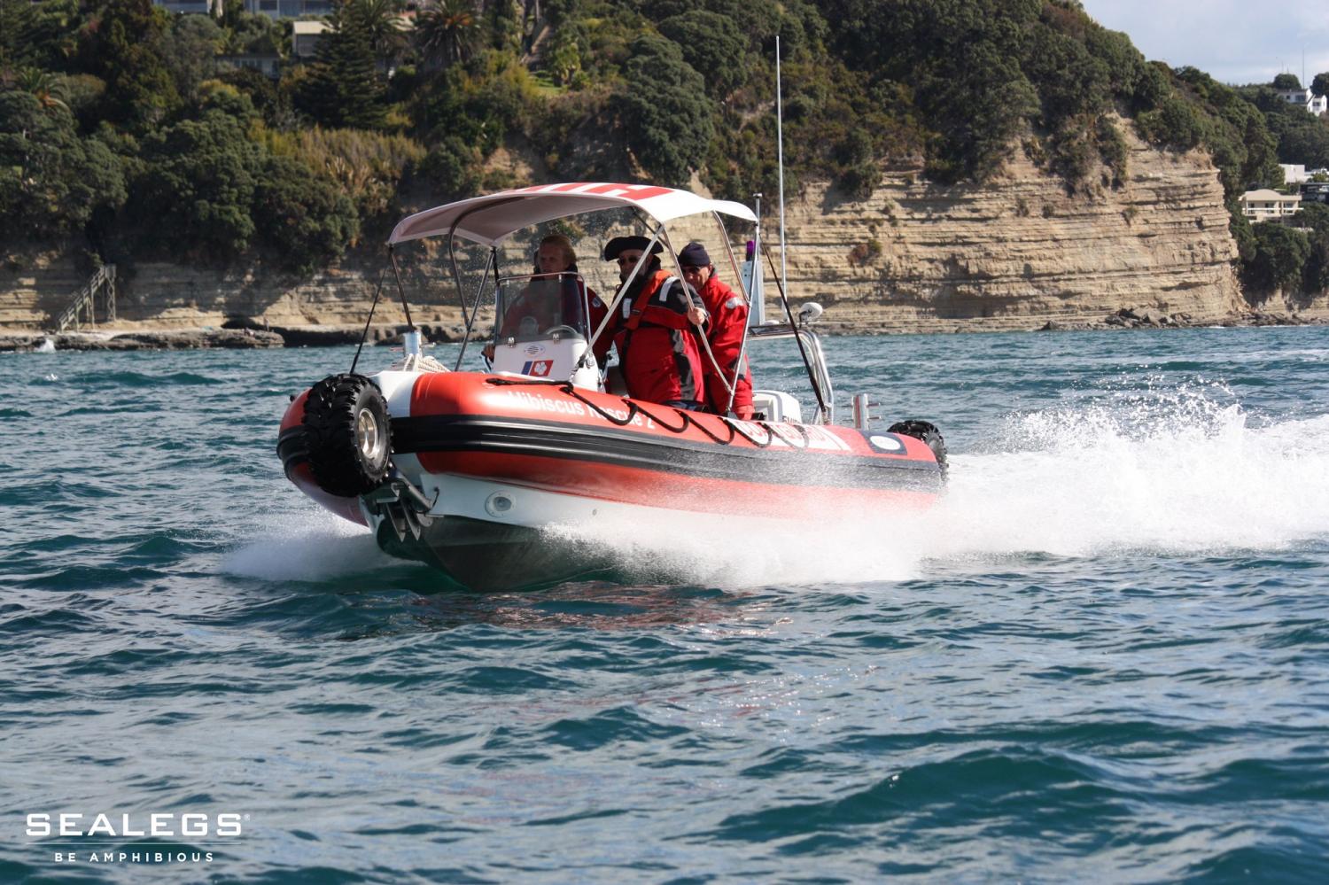 Sealegs Amphibious Boats Feature 3 Retractable Wheels To Get In and Out