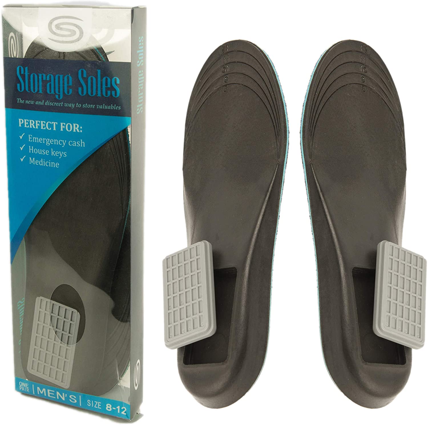 Secret Storage Shoe Insoles - Shoe insoles with storage stash container