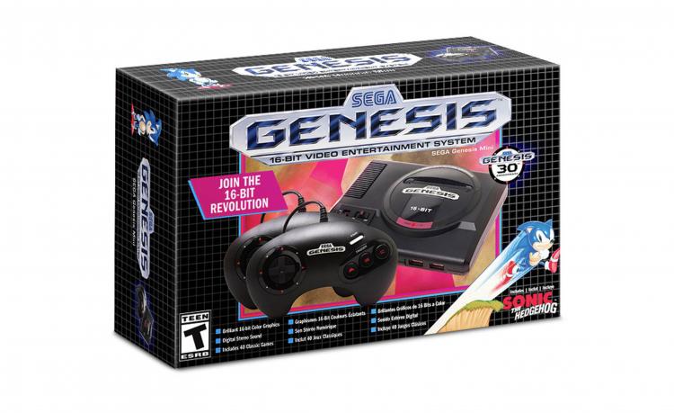 Sega Genesis Mini - Sega classic console with 40 pre-loaded games