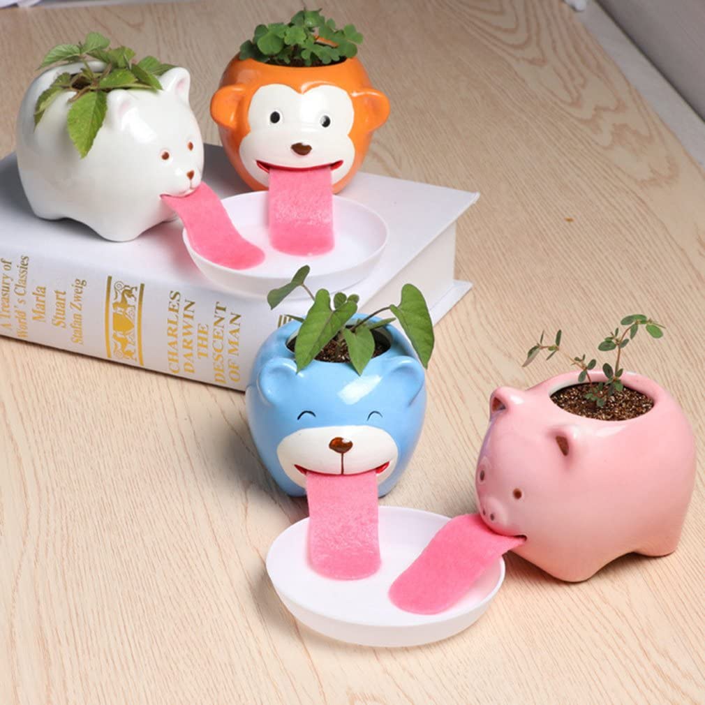 Cute Ceramic Animals That Drink From Straws When the Plants on Their Backs  Get Thirsty