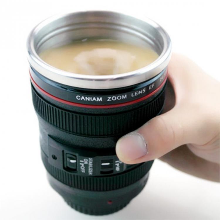 Self-Stirring Camera Lens Coffee Mug - Electronic Stirring Camera Lens Mug