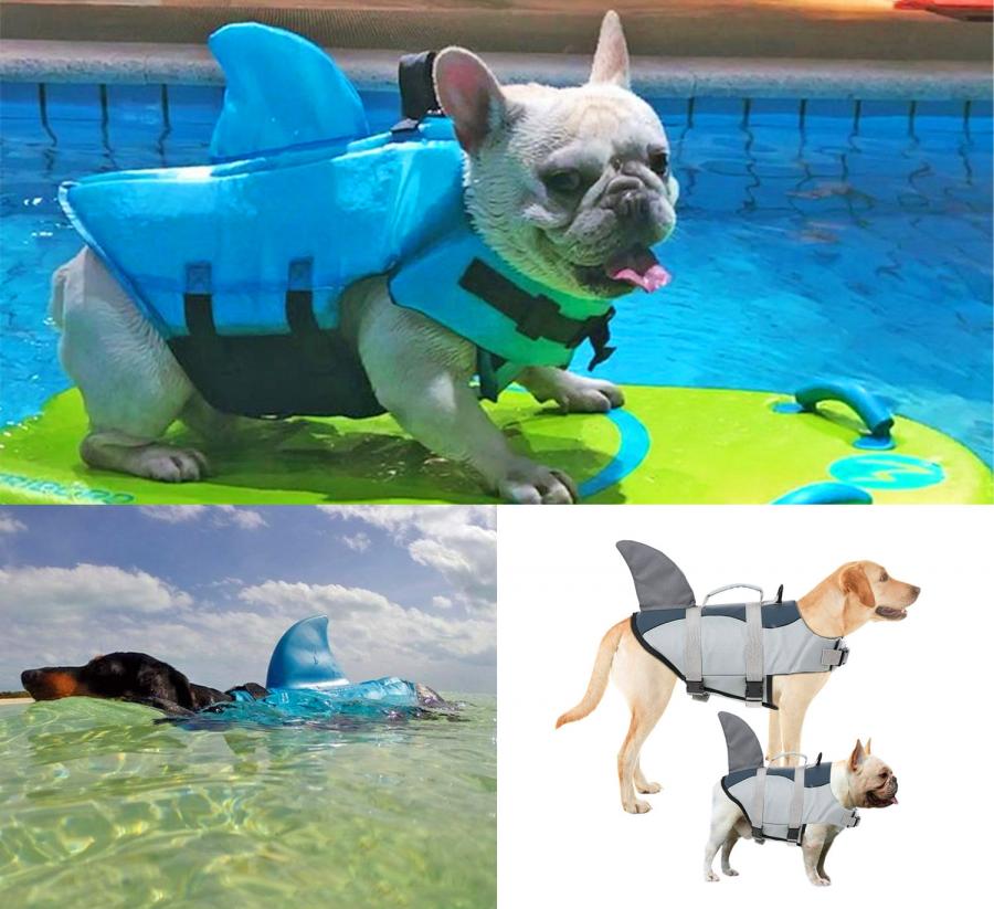 Shark fin dog life jacket