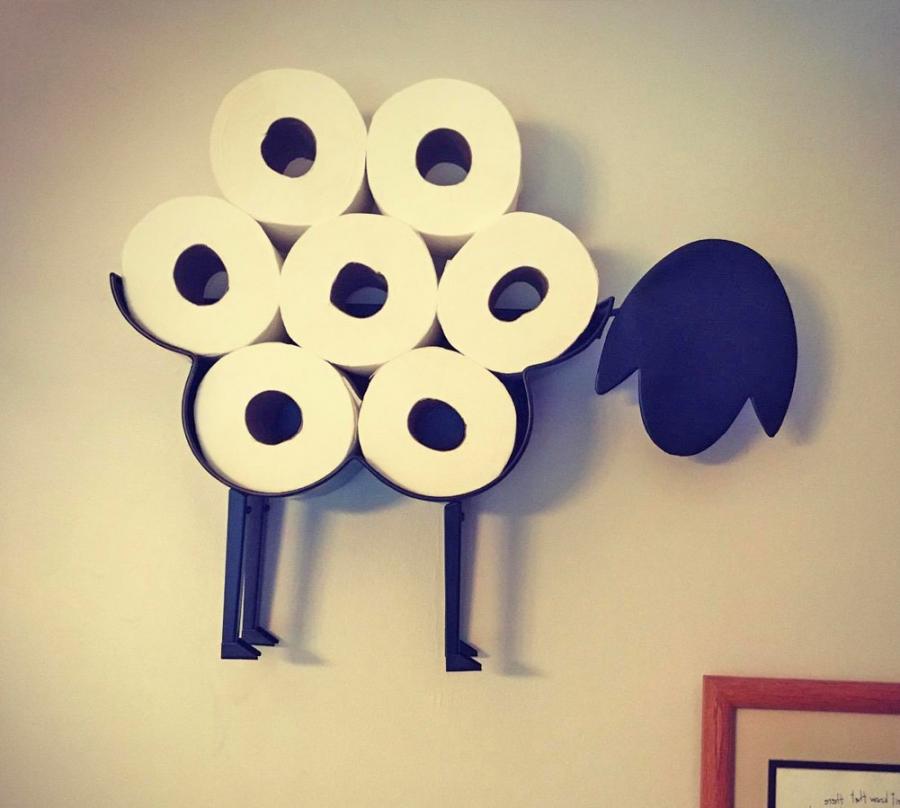 Black Sheep Toilet Paper Holder -Freestanding or Wall Mounted Toilet Paper  Stand 