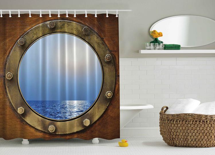 Ship Porthole Shower Curtain