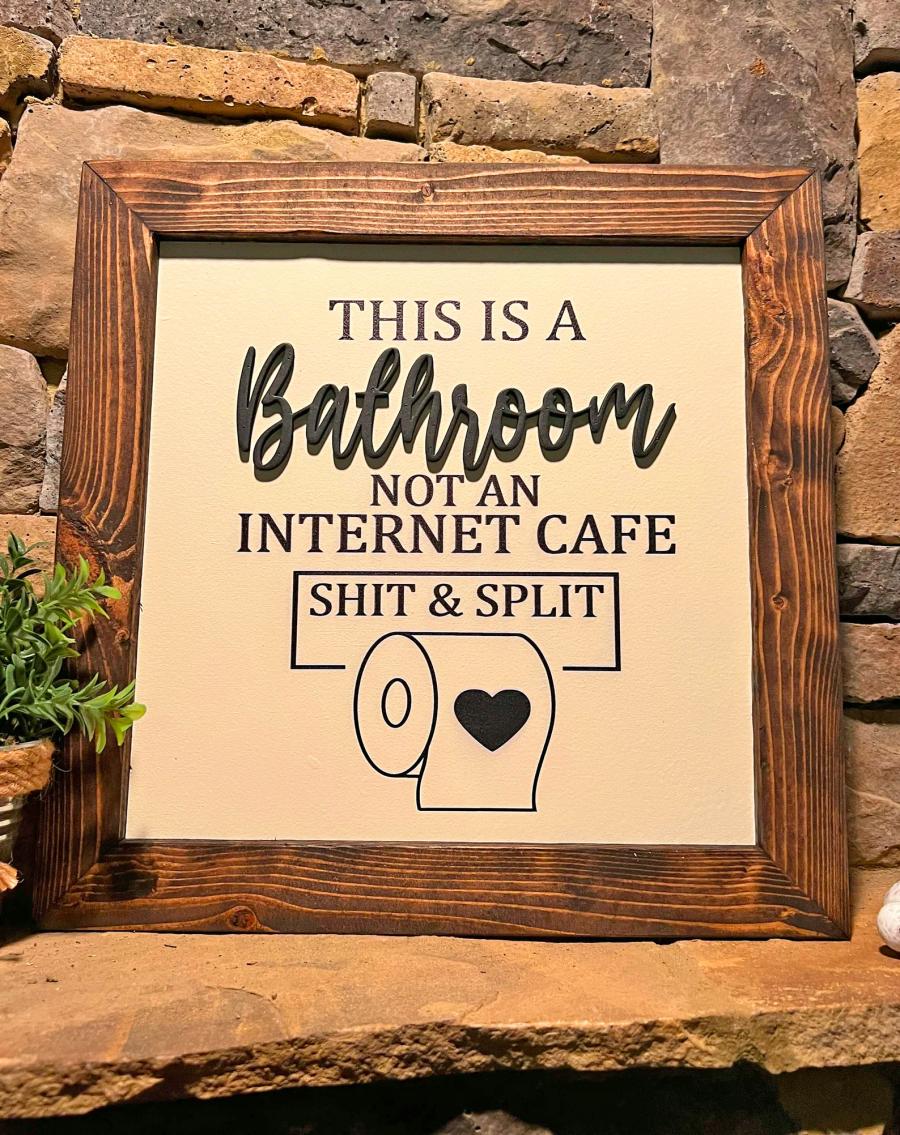 This Shit and Split Bathroom Sign Is The Funniest Way To Speed Up Bathroom  Usage