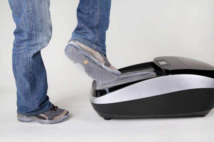 Quen Shoe Cover Machine - Automatic Disposable Shoe Cover Machine - Step in Auto Shrink Wrap Shoe Cover