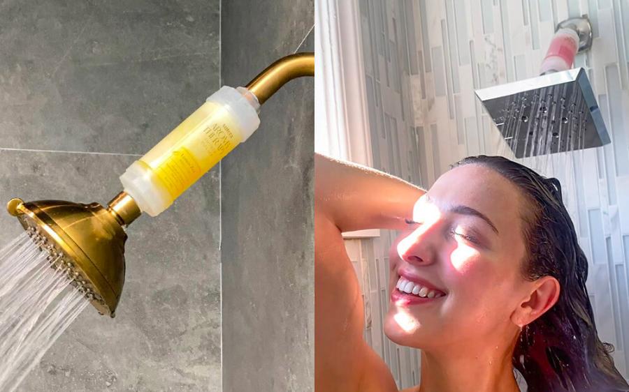 Shower Head Infuser - Shower filter installs right onto shower head