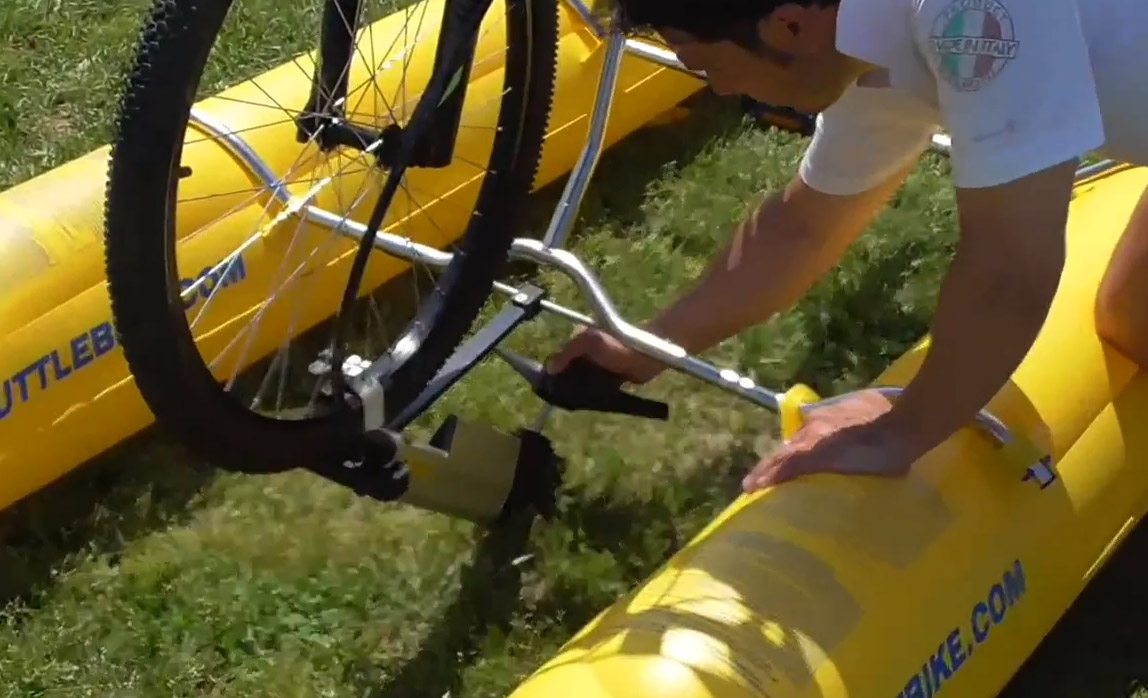 The ShuttleBike Turns Your Bicycle Into a Pontoon Boat