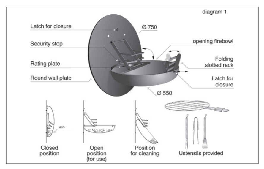 Grille barbecue pour cheminée - SIGMAFOCUS - European Home