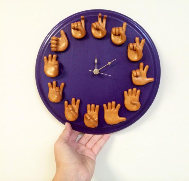 SIgn Language ASL Wall Clock