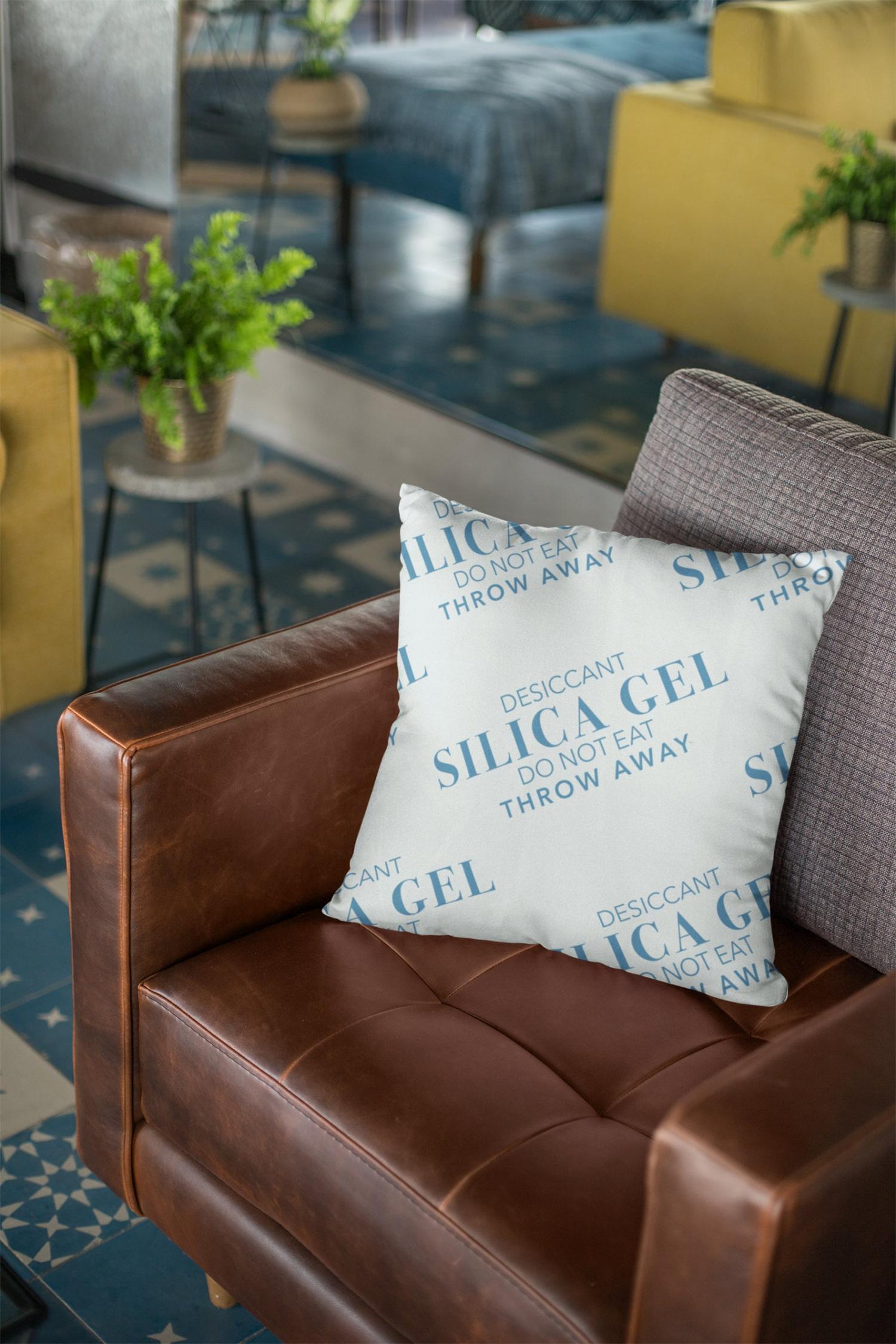 Silica Gel Packet Throw Pillow  Home Decor at Friends NYC in Brooklyn