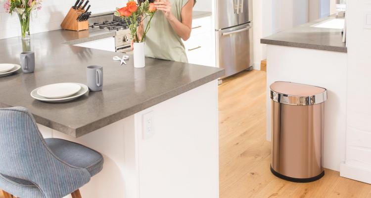 Simplehuman Modern Trash Can Has Auto-Opening Sensor and Holds Extra Bags  Inside Of It