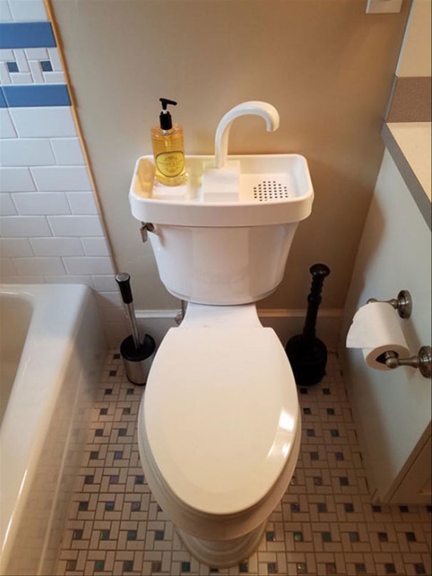 SinkTwice - Toilet Sink - Saves Water - Recycles Water Through Toilet