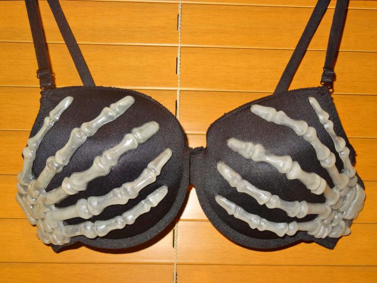 Skeleton hand bra