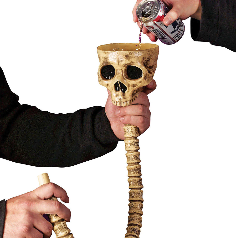 Skull And Spine Beer Bong - Spinal Cord Beer Bong Tube