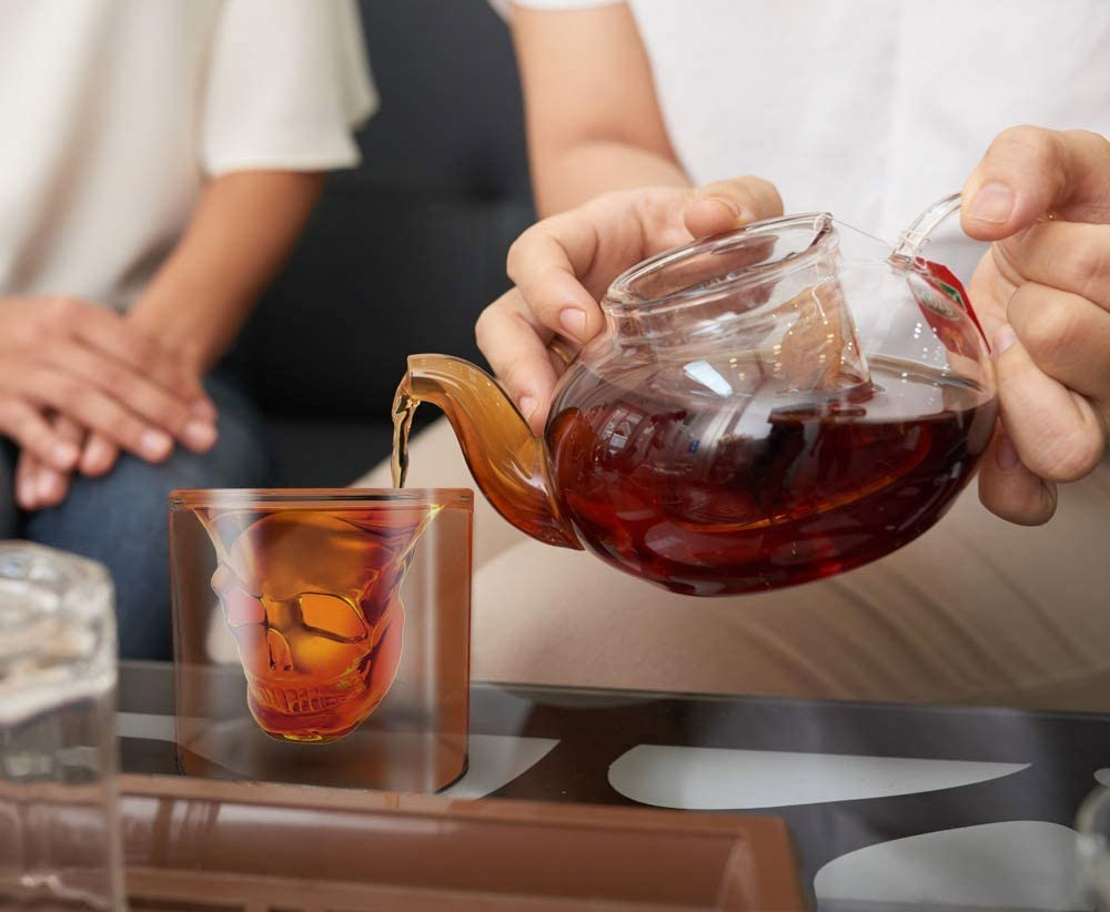 Skull Shaped Cocktail Glass For Halloween - Human Skull coffee glass