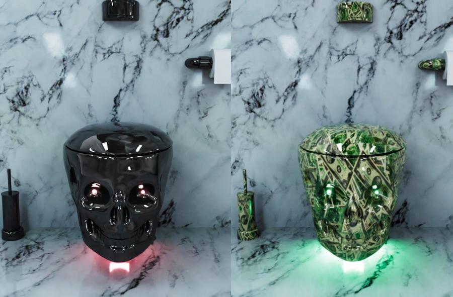 Skull Toilet With LED Lights