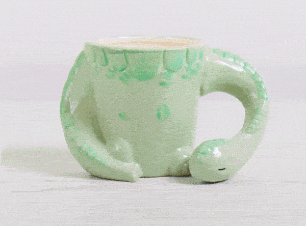 Sleeping Dino Mug - 3D Dinosaur shaped coffee mug