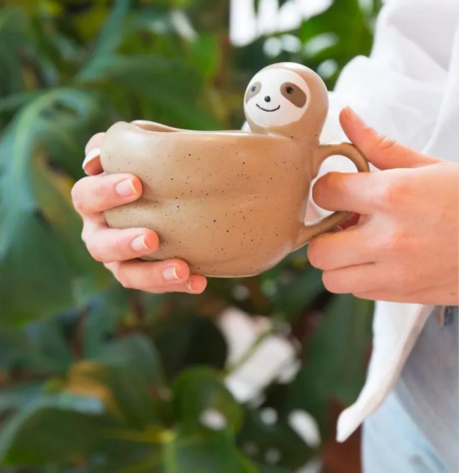 This Sloth Shaped Coffee Mug Is The Cutest Way To Drink Your