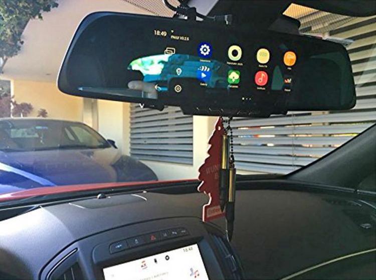 Smart Rear-View Mirror - Smart Car Mirror With Touchscreen, GPS Navigation, and Dual Dash-cams