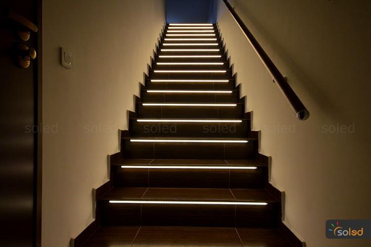 Smart Stair Lights Turn On When You Walk On Them